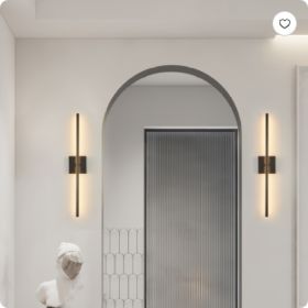 28  2-Pack Modern LED Wall Sconce, Minimalist Indoor Wall Light Fixtures, Black Matte Finish For Living Room, Bedroom, Hallway, Hotel, And Home D (Option: Black)