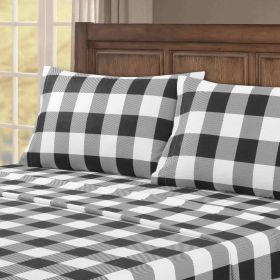 Kathy Ireland 100% Turkish Cotton Flannel Sheet Set (Color: Buffalo Tartan, size: Full)
